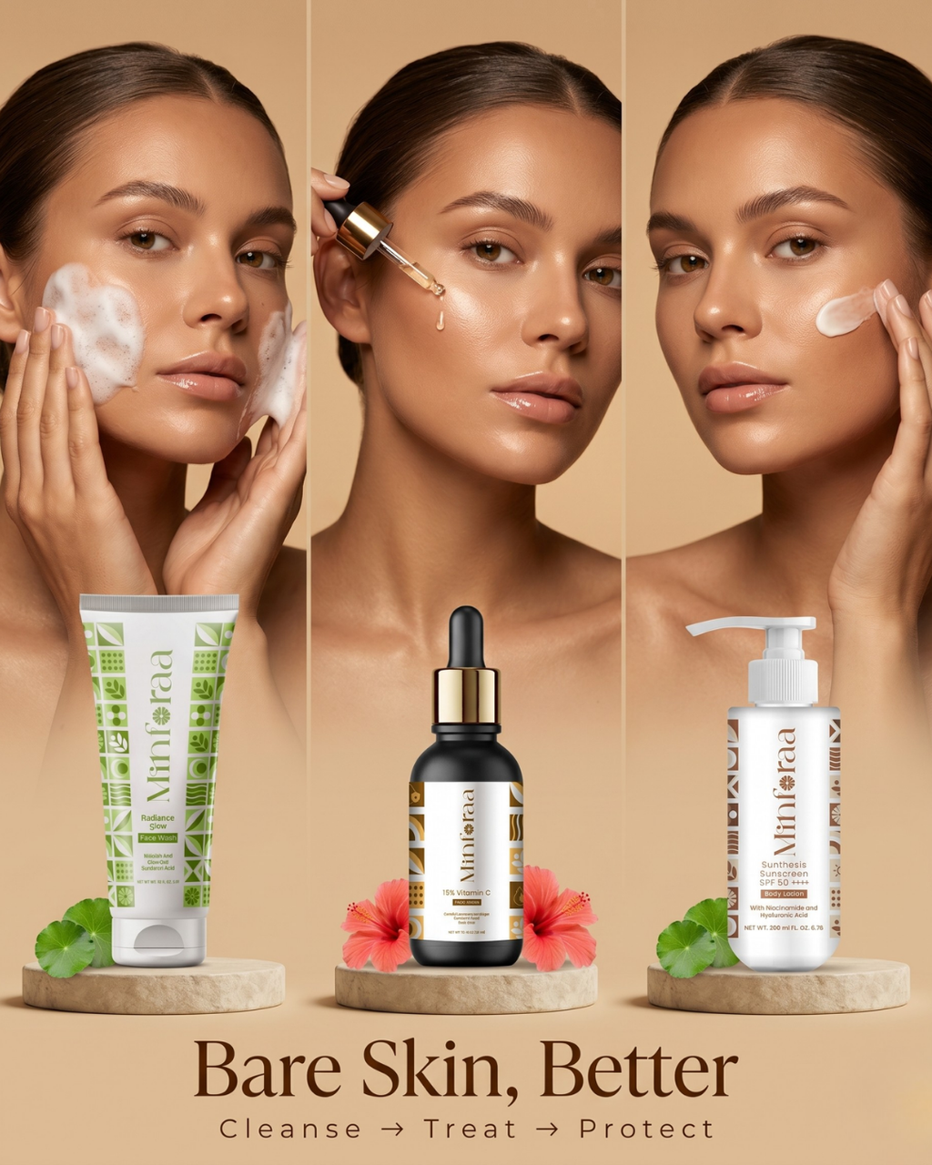 The Morning Routine — Glow Face Wash + Vitamin C Serum + SPF Body Lotion