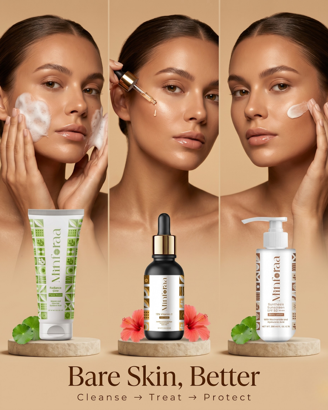The Morning Routine — Glow Face Wash + Vitamin C Serum + SPF Body Lotion